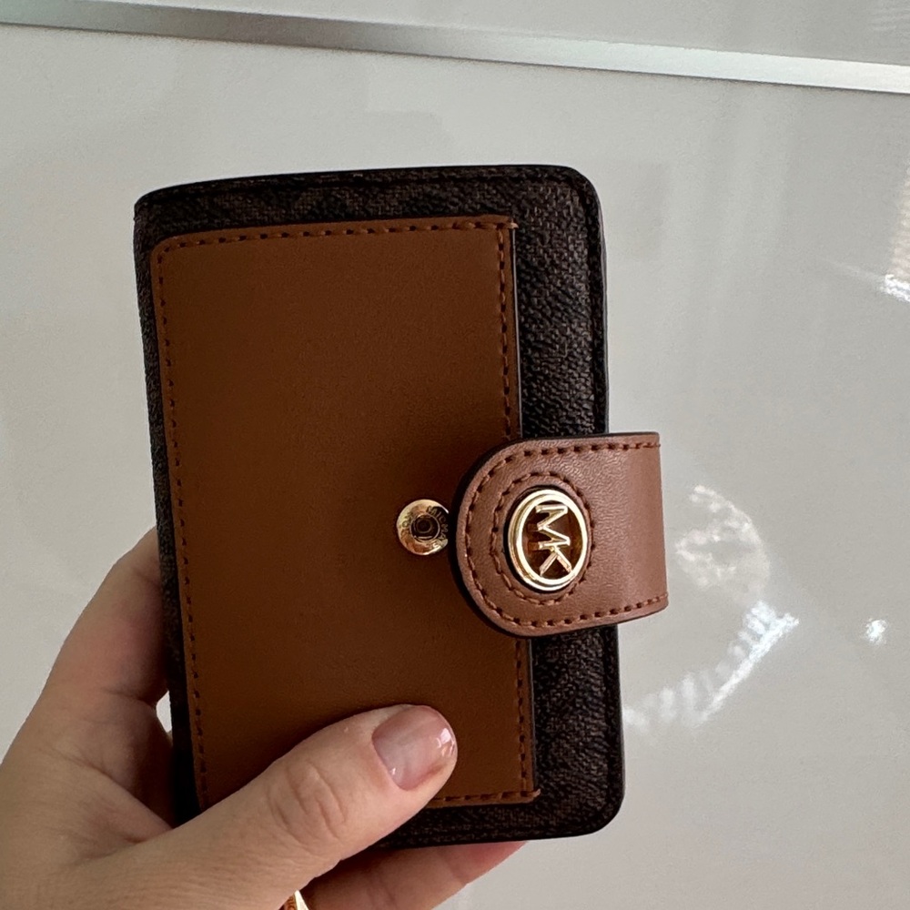 Michael Kors Tan and Black Card Holder